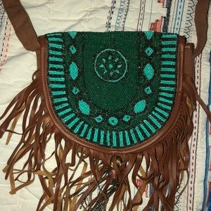 Turquoise Beaded Boho Purse